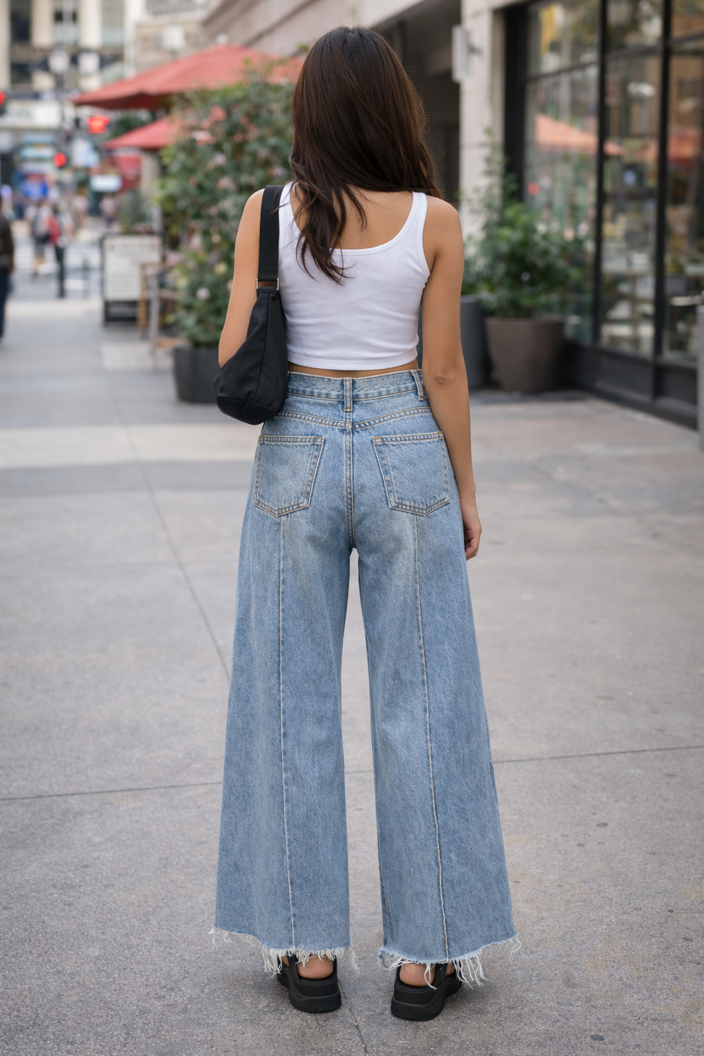 Calça Jeans Wide Leg Destroyed FARM