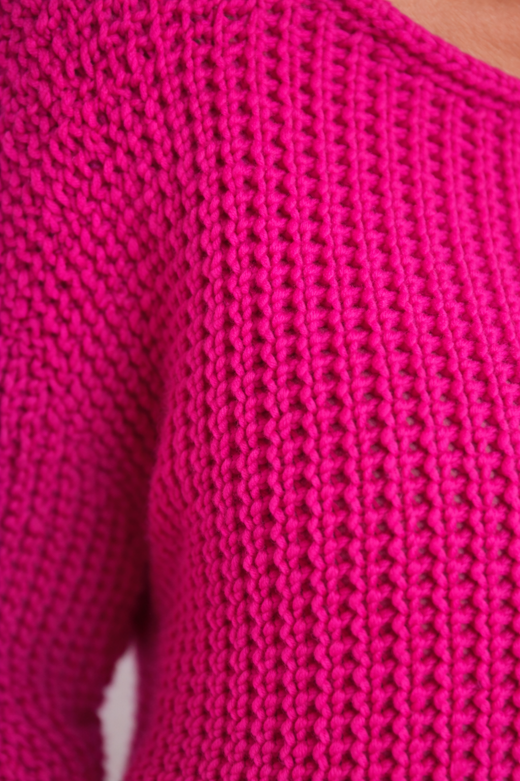 Blusa Tricô Pink Manga Longa Texturizada