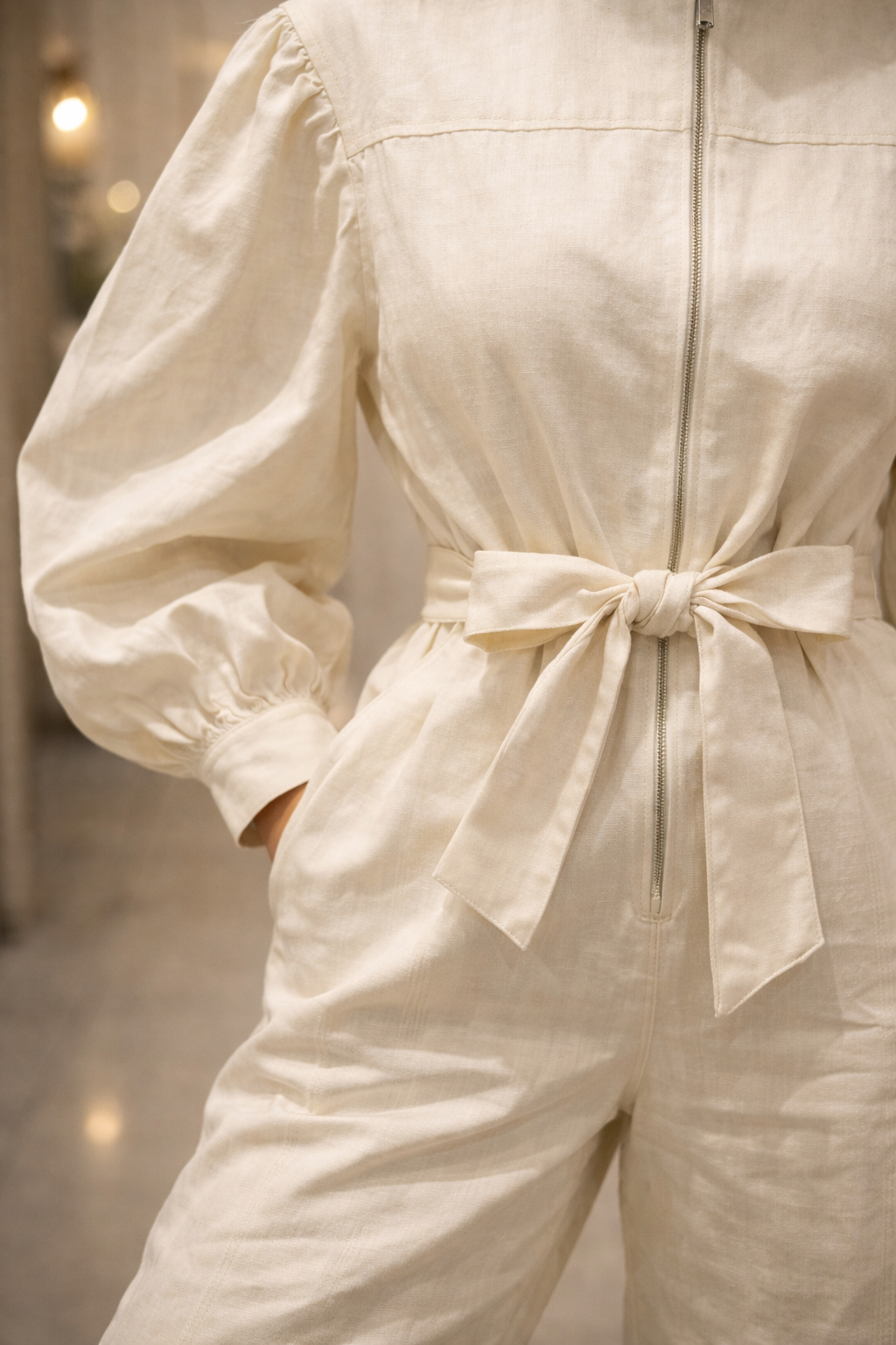 Macacão longo off white