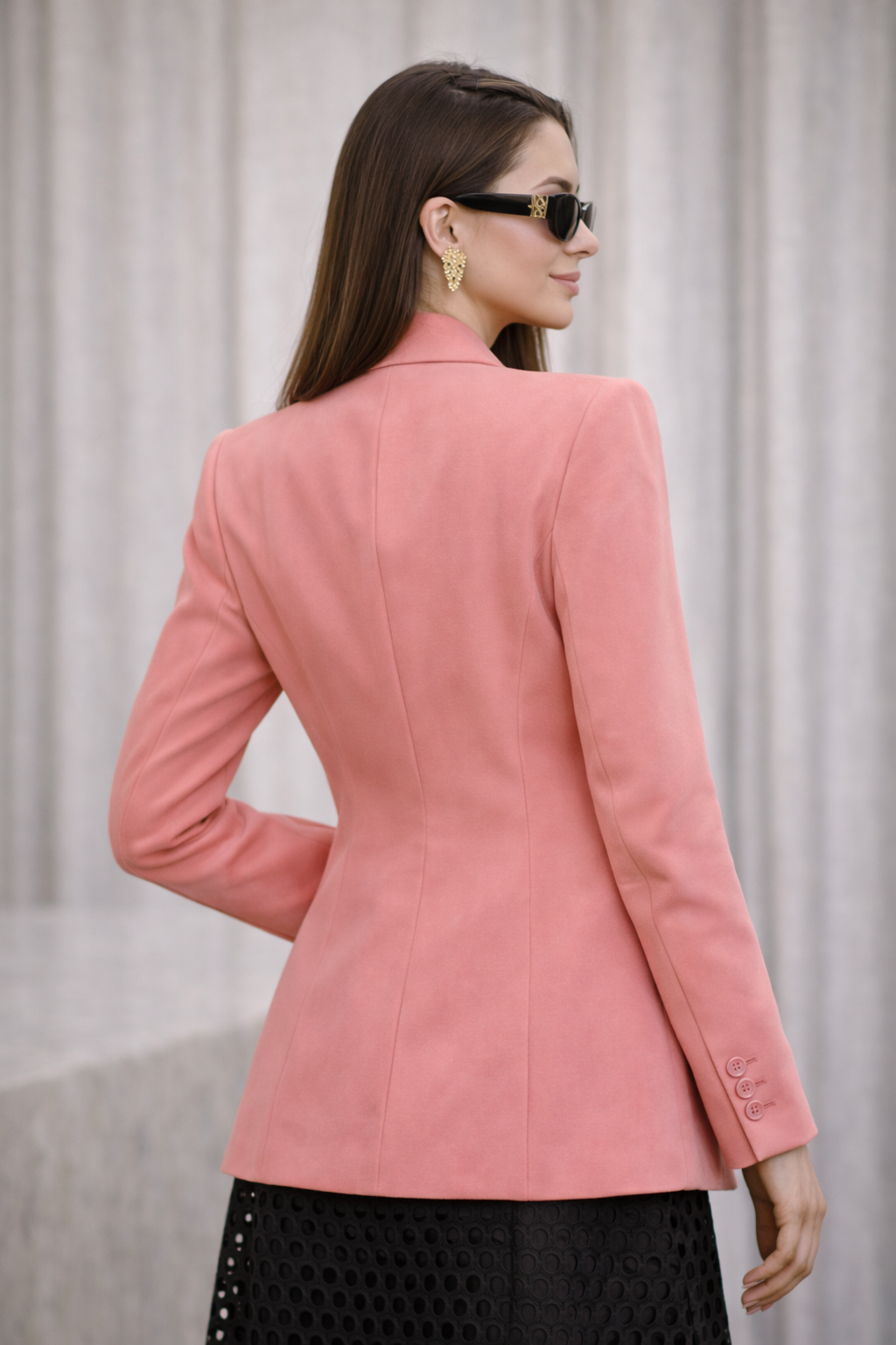 Blazer de Alfaiataria Rosé  Estruturado