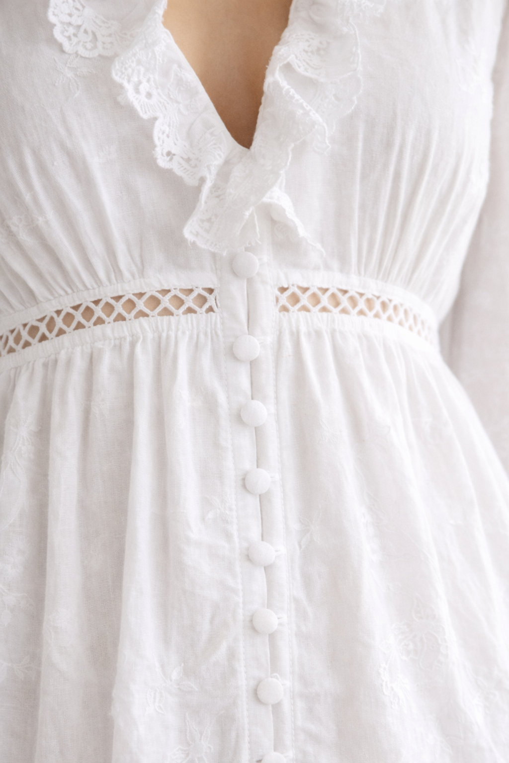 Vestido Longo Branco Renda Romance