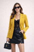Blazer Alongado Amarelo Alfaiataria